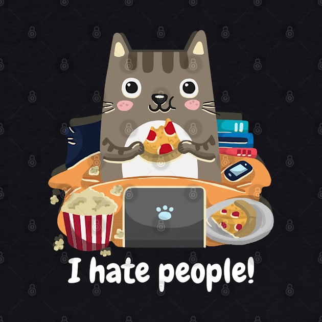 Introvert cat I hate people by HamilcArt